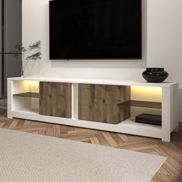 Hanah Home Soporte de TV Blanco y Roble